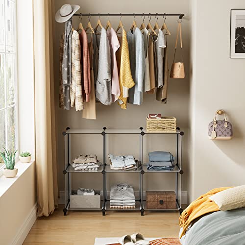 HOMIDEC 6-Cube Storage Organizer, Closet Organizer Storage Shelf Bookcase Bookshelf with Metal Hammer, Storage Cubes Organizer Cabinet for Kids, Closet, Bedroom, Bathroom, (11.8x11.8x11.8 inch) - color: Transparent, size: 11.8 x 11.8 x 11.8 Inch
