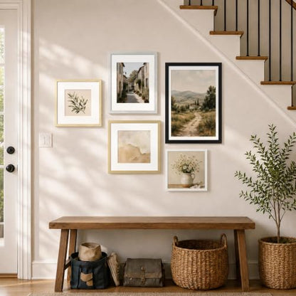 HEART ART 12x12 White Picture Frame 8x8 with Mat Set of 9 | Gallery Wall Frame Set, Collage, Square Picture Frames - color: White, size: 12x12 for 8x8