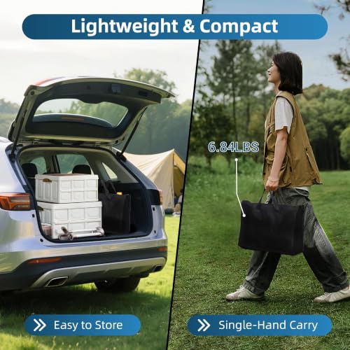 LOFTEY 3 ft Folding Camping Table, Portable Camp Table, Adjustable Height | 3 Height Settings up to 27.5", 70 lb Capacity, Compact Tri-Fold, Lightweight with Carry Bag, Mesh Pocket and Hooks