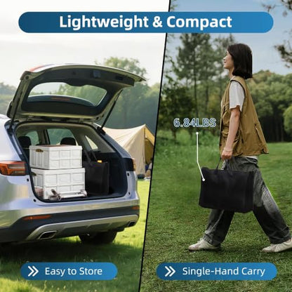 LOFTEY 3 ft Folding Camping Table, Portable Camp Table, Adjustable Height | 3 Height Settings up to 27.5", 70 lb Capacity, Compact Tri-Fold, Lightweight with Carry Bag, Mesh Pocket and Hooks