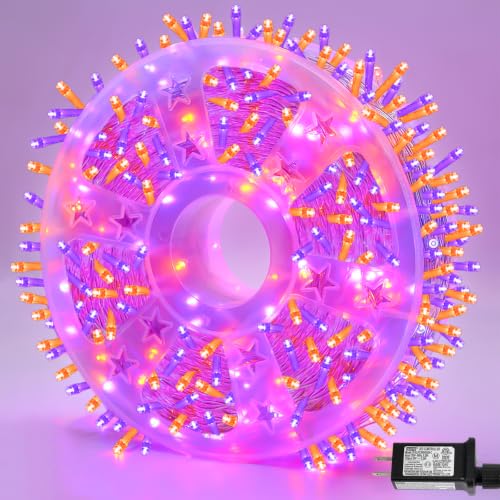 YEGUO 328ft 1000 LED Clear Wire Christmas Lights - color: Orange, size: 1000 LED