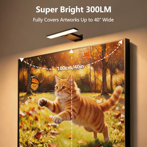 2 Pack Picture Lights for Wall, 6000mAh Battery Operated Wall Sconce with Remote, LED Lights for Pictures on Wall with Dimmable, No-Drill Cordless Picture Light for Frame, Gallery, Dartboard