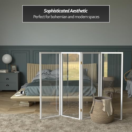 4 ft. Short Clear Plastic Partition White 4 Panel - color: White, size: 4 Panel