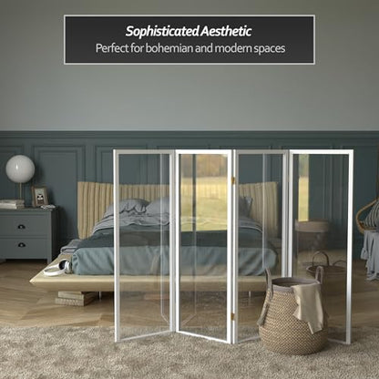 4 ft. Short Clear Plastic Partition White 4 Panel - color: White, size: 4 Panel