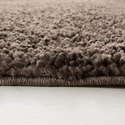 SAFAVIEH August Shag Collection 3' Round Brown AUG900T Solid 1.2-inch Thick Area Rug - color: Brown, size: 3' (Round)
