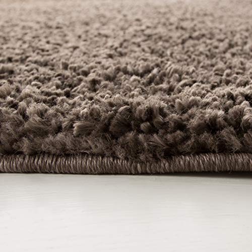 SAFAVIEH August Shag Collection 3' Round Brown AUG900T Solid 1.2-inch Thick Area Rug - color: Brown, size: 3' (Round)