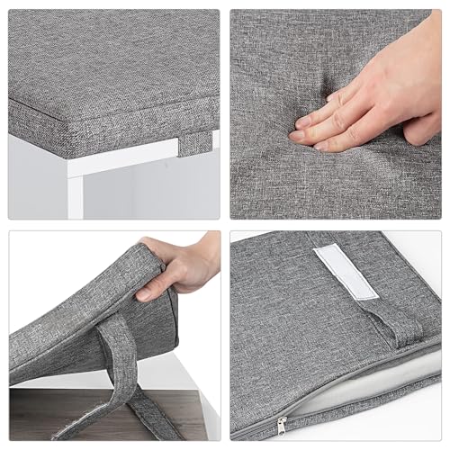 GarveeLife Shoe Storage Bench with Cushion, 3-Tier Adjustable Shelf Shoe Cabinet, Small Shoe Rack Bench for Hallway, Living Room, Bedroom and Closet(White, 20 Inches)