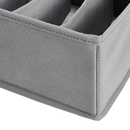 Amazon Basics Deep Drawer Organizer for Clothes, Collapsible Storage Boxes for Socks, Underwear and Baby Items, Set of 4, Gray | Pack of 2 - size: Pack of 2