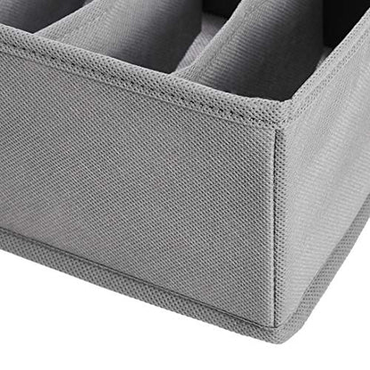Amazon Basics Deep Drawer Organizer for Clothes, Collapsible Storage Boxes for Socks, Underwear and Baby Items, Set of 4, Gray | Pack of 2 - size: Pack of 2