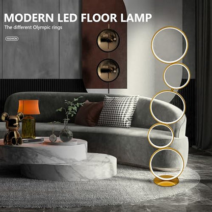 Modern Creative Bubble Dimmable LED Floor Lamp for Home & Office (Gold) | 46'' Standing Lamp, 3-Way Dimmable, Aluminum Frame, Metal Base, Energy Saving, 36W, for Bedroom, Living Room - color: Gold