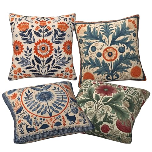 Art Throw Pillow Covers Set of 4 Decorative Soft Double Sided Print Pillow Case Farmhouse Home Decor for Living Room Sofa Couch 18x18 - color: Art