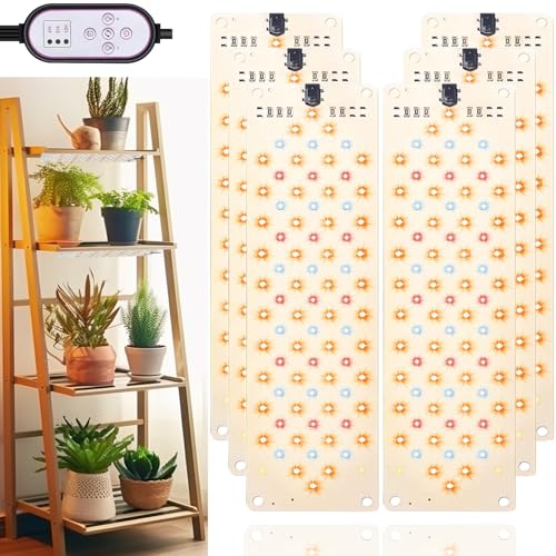 Grow Light,Ultra-Thin Panel Grow Lights for Indoor Plants,474LEDs Full Spectrum Grow Lights for Under Cabinet Plant, Grow Lamp with 3/9/12H Timer,10 Dimmable Levels for Plants Growing (6pcs) - color: 6pcs grow lights