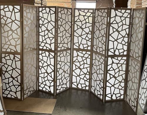 Mosaic Breeze Room Divider, 3-8 Panel (Gold, 8 Panel) - color: Gold, size: 8 Panel