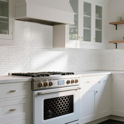 Art3d 10-Sheet Heavy-Duty Peel and Stick Backsplash, Waterproof Wall Tiles Stick on Kitchen Backsplash Living Space, White with Gray Grout (Pack of 4) - color: White with Gray Grout, size: 12 x 12 Inch (Pack of 4)