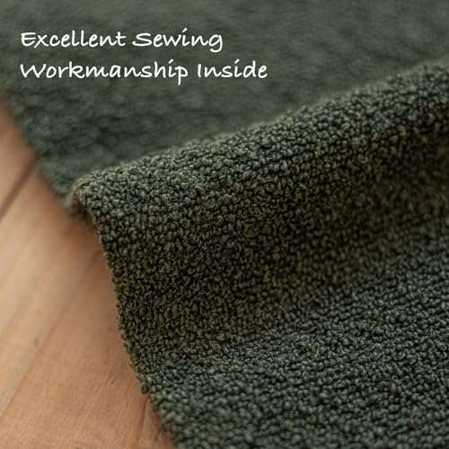 Decorative Throw Pillow Covers 12x20 Inch Pack of 2,Textured Boucle Neutral Lumbar Cushion Cases for Bed Couch Sofa, Accent Mordern Farmhouse & Minimalist Home Decor (Olive Green) GE05-12 - color: Olive Green, size: 20" x 12" (Pack of 2)