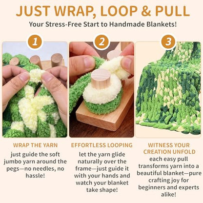 Zlshmoee Chunky Blankets Loom Knitting Looms Portable DIY Hand Knitting Kit for Beginners and Adjustable Foldable Portable Extra Loom Large 48,55,60 Inch (55inch) - color: 55in'' fold