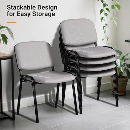 VINGLI 10-Pack Waiting Room Chairs, Stackable Chair for Office, Mesh-Grey | Stacking Chairs, Armless Church Chairs, Space-saving, Guest & Reception, Office Lobby, Business Hall - color: Mesh-grey, size: 10-pack