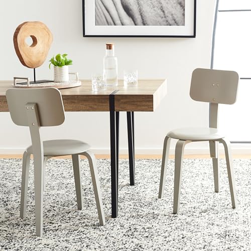 SAFAVIEH Home Collection Luella Grey Stackable Dining Chair Set of 2 - color: Grey