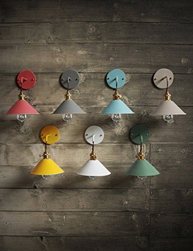 Wall Sconce Lamps Lighting Fixture with on Off Switch,Gray Macaron wall lamp E26 Edison Copper lamp Holder with Frosted Paint Body Bedside Bathroom Vanity Lights - color: Gray