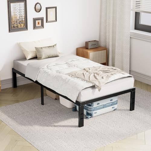 DUMOS Twin Bed Frames, 12 Inch Height Platform Bed Frame | Twin Size 12 Inch Bed Frame - Metal Platform Bed Frame Mattress Foundation With Steel Slat Support, No Box Spring Needed