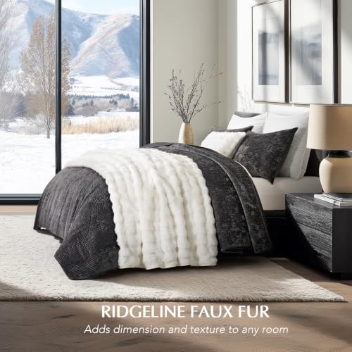 Faux Rabbit Fur Bubble Throw Blanket, 50"x60", Bright White | Ultra Soft, Luxury Faux Rabbit Fur Throw, Thick Warm Bubble Blanket, Cozy Fluffy Reversible, for Bed, Couch, Chair, Sofa - color: Bright White, size: 50"x60"