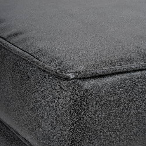 HomePop 18" Classic Square Storage Ottoman - Gray Faux Leather - color: Gray Faux Leather