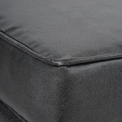 HomePop 18" Classic Square Storage Ottoman - Gray Faux Leather - color: Gray Faux Leather