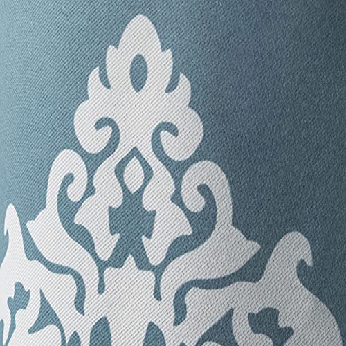 EXCLUSIVE HOME Medallion Room Darkening Blackout Grommet Top Curtain Panel Pair, 52"x84", Teal - color: Teal, size: 52"W x 84"L (Pack of 2)