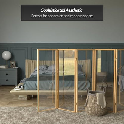 Red Lantern 4 ft. Short Clear Plastic Partition Natural 6 Panel - color: Natural, size: 6 Panel