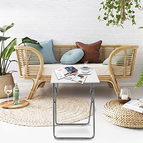 Portable Folding TV Tray Table TV Dinner Tray with Sturdy MDF,No Assembly Required, 25In(White,1PC) - color: White, size: 1pc