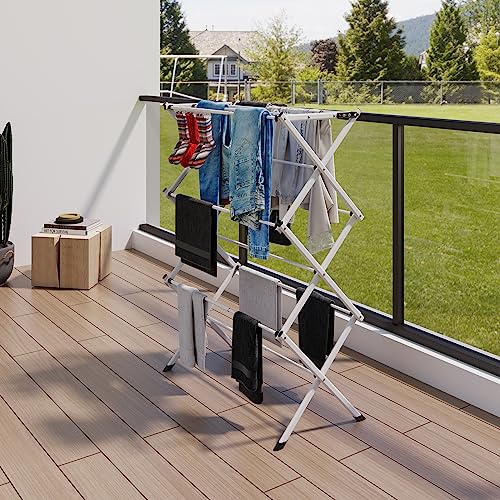 Foldable Drying Rack Clothing,Clothes Drying Rack Folding Indoor and Outdoor Rack,Laundry Drying Rack Collapsible-Black White - color: Black