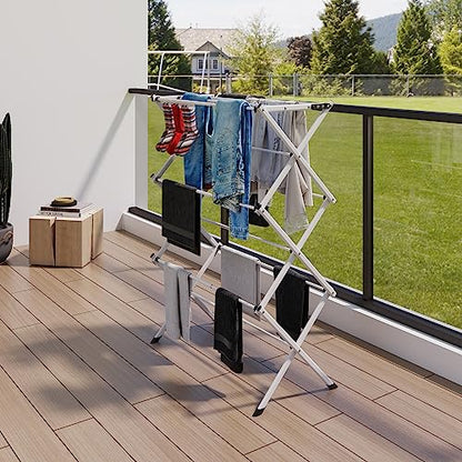 Foldable Drying Rack Clothing,Clothes Drying Rack Folding Indoor and Outdoor Rack,Laundry Drying Rack Collapsible-Black White - color: Black