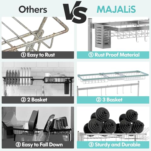 2 Tier Extra Large Stainless Steel Over The Sink Dish Drying Rack | Rust Proof Metal, Expandable Kitchen Sink Drainer, Counter Space Saving, Heavy Duty, Modern Silver, Multifunctional Storage - color: Silver, size: Over Sink 2 Tier