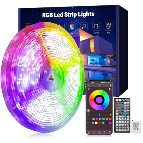 Ledagic Led Lights for Bedroom 66ft (1 Roll), RGB Led Lights Music Sync | Color Changing Led Strip Lights with 60 Key Remote and App Control Rgb Led Light Strip for Home Party Room Decoration - size: 66ft