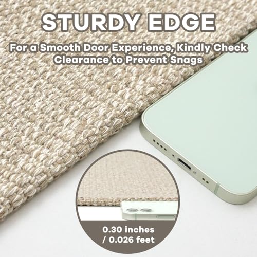 Washable Runner Rug, Non Slip Entryway Runner, 2x8 Ft, Sand/Beige | Washable Braided Runner Carpet, Non Slip Rubber Dot Backed, For Hallway, Kitchen, Entryway, Bedroom, Laundry Room, Foyer
