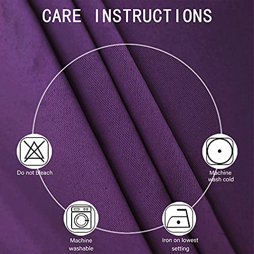 Purple Blackout Curtains/42 x 63 Inch/Set of 2 Panels Room Darkening Curtains for Bedroom - color: Purple, size: 42"W x 63"L (Pack of 2)