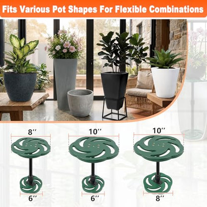 Axcoix Plant Risers for Inside Pots, 7.5-12" Rise Plastic Planter Inserts | Adjustable Height Planter Inserts for Large Pots, Pot Fillers for Tall Square Round Taper Planters (6" 8" 10" Base or Top) - size: Short Lift: 7.5-12" Rise - 1Pack