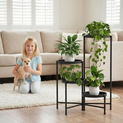 aboxoo 4 Tier Metal Plant Stand Modern NEW, Indoor Outdoor Multi-Tiered Plant Stand Display Tray, Flower Pot Stand for Indoor Home Outdoor Patio Balcony Yard - size: 4 Tier