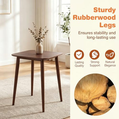 Giantex Counter Height Dining Table for 2, Solid Rubber Wood Frame