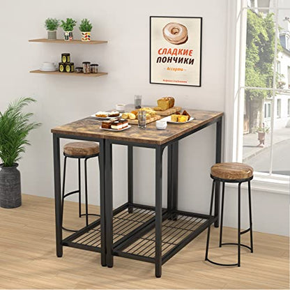 Ecoprsio Small Console Table Sofa Table with Mesh Shelves, 2 Tier Entryway Table Foyer Table for Entryway, Front Hall, Hallway, Sofa, Couch, Living Room, Bar, Kitchen, 32 Inch, Rustic Brown - color: Rustic Brown, style: 2-Tier