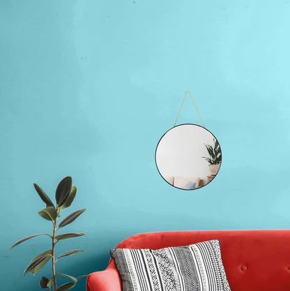 YCHMIR Small Round Wall Mirror,Bathroom Mirror (Black, 11.8 in.) - color: Black