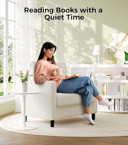 Welzona Sofa Accent Chair, 33" Reading Chair, Comfy Teddy Arm Chairs | Comfy Teddy Fabric, Tool-free Setup, Washable Covers, All-wood Couch Chairs for Living Room, Bedroom, Reading Nook, Beige - color: Beige, size: Standard
