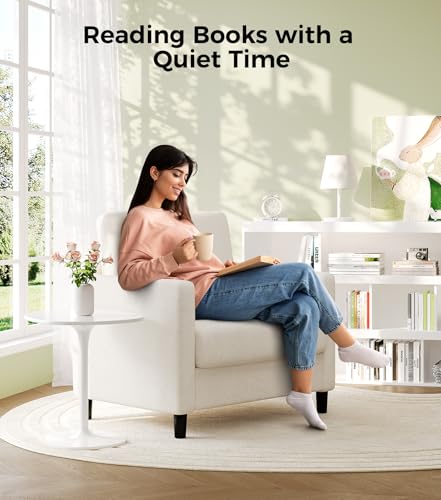 Welzona Sofa Accent Chair, 33" Reading Chair, Comfy Teddy Arm Chairs | Comfy Teddy Fabric, Tool-free Setup, Washable Covers, All-wood Couch Chairs for Living Room, Bedroom, Reading Nook, Beige - color: Beige, size: Standard