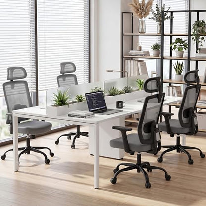 Ergonomic Office Chair, 330LBS Computer Chairs High Back with Adjustable Lumbar Support, Breathable Mesh Desk Chair Ergonomic with Thickened Cushion, Comfy Home Office Desk Chair, Gray - color: Grey
