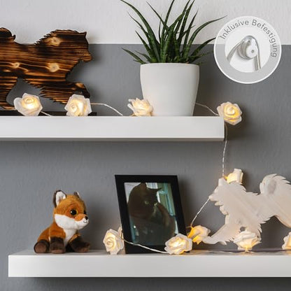 Cobus CozyHome Decorative Rose String Lights - 4 Meters & 20 Flower LEDs Warm White with Timer | Rose String Lights Spring Light Garland Table Decoration Lights Indoor with Timer Function 1