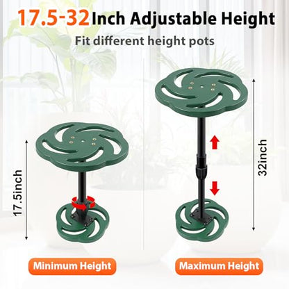 2 Pack Plant Risers for Inside Pots, 17.5-32" Rise Plastic Planter Inserts | Adjustable Height Planter Inserts for Large Pots, Pot Fillers for Tall Square Round Taper Planters (6" 8" 10" Base or Top) - size: XL Tall Lift: 17.5-32" Rise - 2Pack