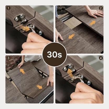 63“ Extendable Dining Table Set with 180° Smart-Flip Pivot, Gray | Dining Table Set for 4,Kitchen Table with Bench,Small Dining Table,Perfect for Small Space,Dinner Room Table Set for 6 - color: Grey