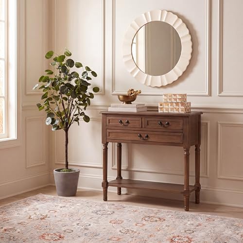 SAFAVIEH Furniture - Primrose 3-Drawer Console Table - Brown - Solid Wood - Farmhouse Classic Design - Ideal for Entryway, Living Room, Hallway, 23.5" W x 13" D x 29.5" H (CNS5707C) - color: Brown