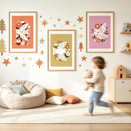 upsimples 24x36 Picture Frame Solid Wooden, Nursery Wall Frames Set of 3 | 100% Natural Solid Wood, Fit 20x30 with Mat and 24 x 36 Posters, For Kids Room, Gallery Wall Décor - size: 24X36