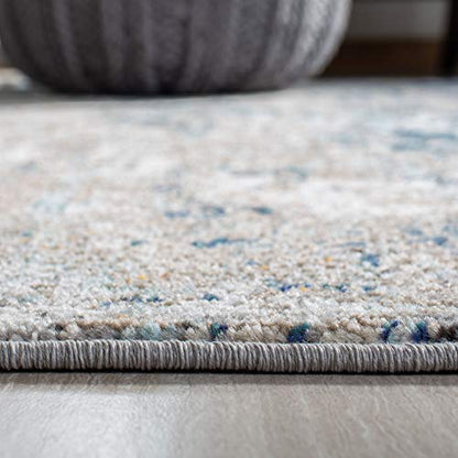SAFAVIEH Madison Collection Runner Rug - 2'2" x 6', Grey & Blue, Modern Abstract Design, Non-Shedding & Easy Care, Ideal for High Traffic Areas in Living Room, Bedroom (MAD460K) - color: Grey/Blue, size: 2'2" x 6' (Runner)